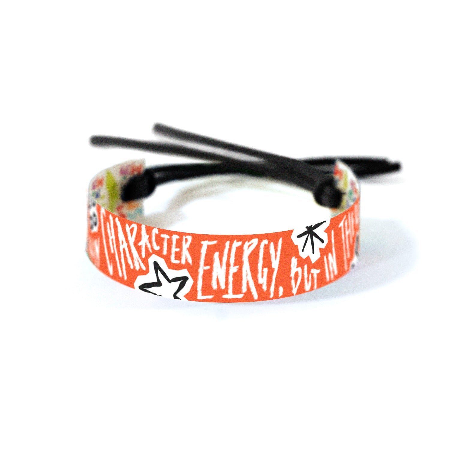 Main Character Energy, but in Therapy' in textured white lettering on an orange background, surrounded by abstract black-and-white doodles showing resilience in healing.