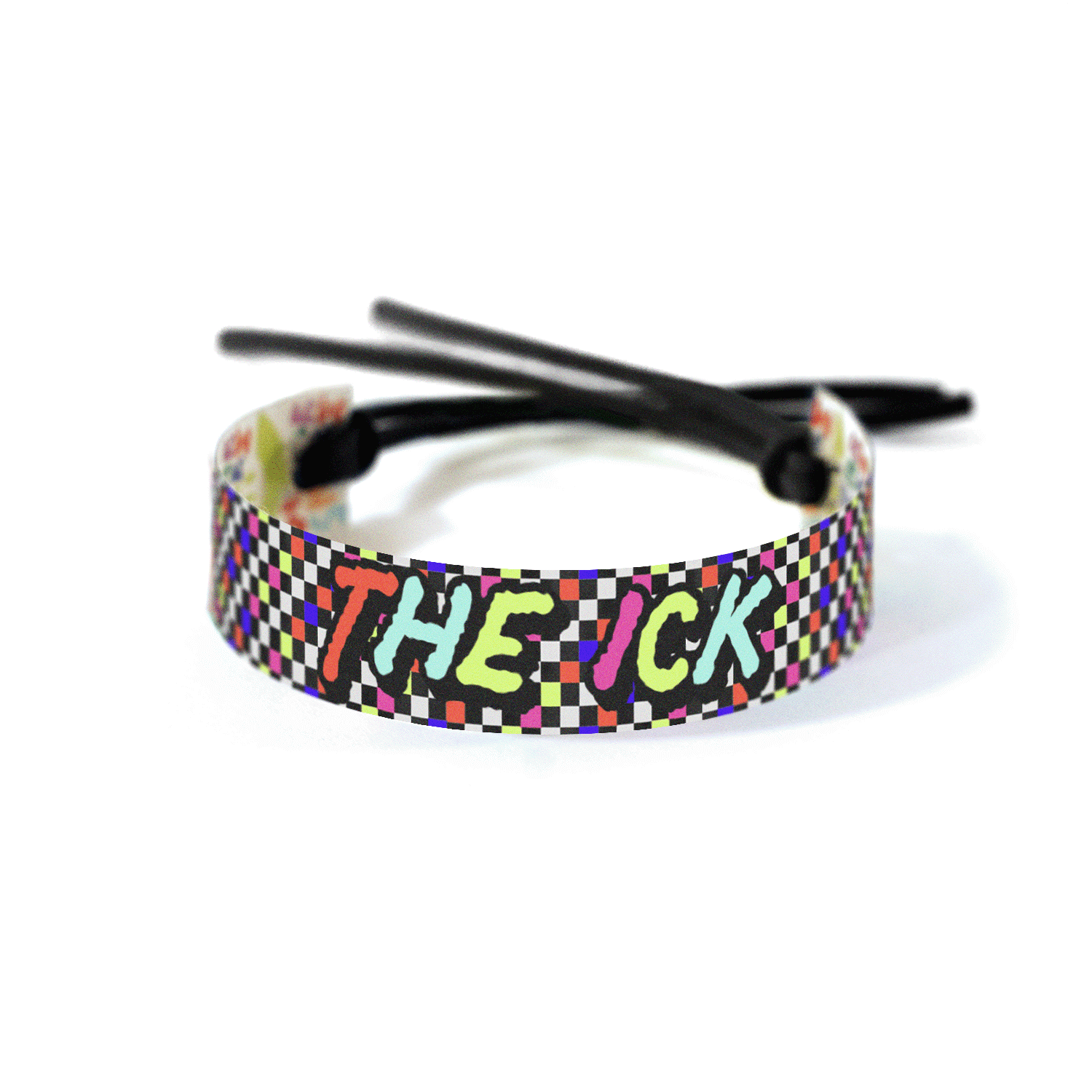 Multicolored checkered background with “The Ick” in bubbly text.
